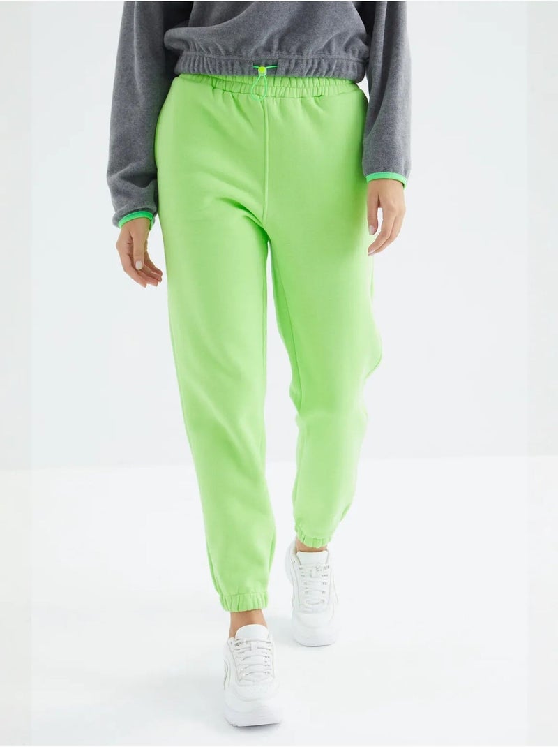Pantalon de jogging femme à taille haute tommy Vert tilleul - Kiabi