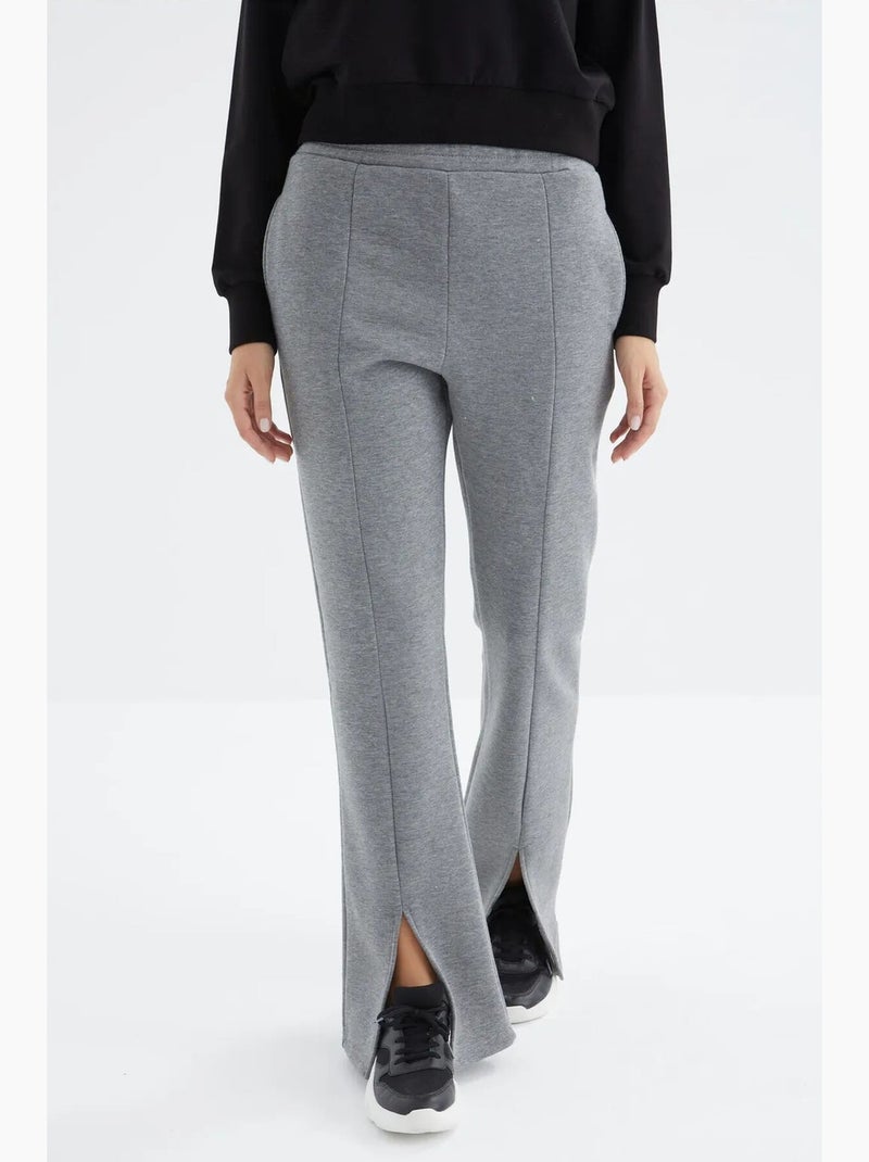 Pantalon de jogging femme coupe décontractée jambe droite tommy Gris - Kiabi