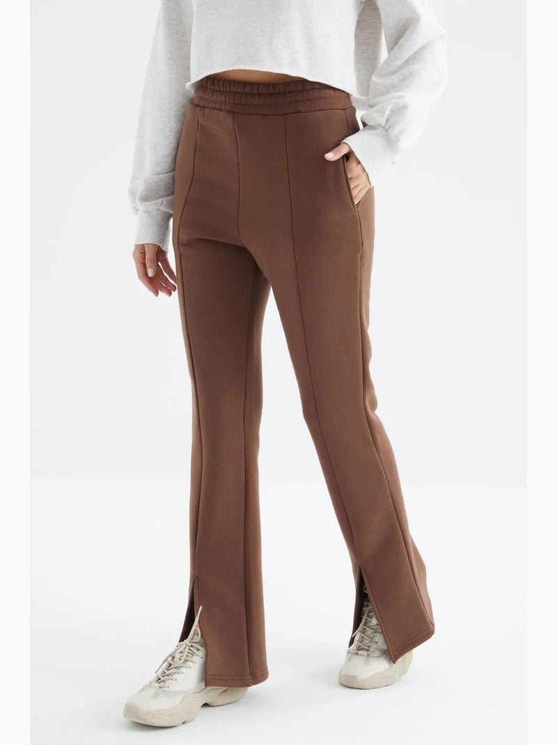 Pantalon de jogging femme coupe décontractée jambe droite tommy Marron - Kiabi