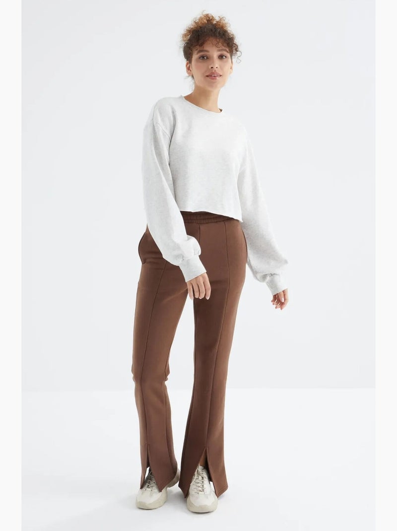 Pantalon de jogging femme coupe décontractée jambe droite tommy Marron - Kiabi