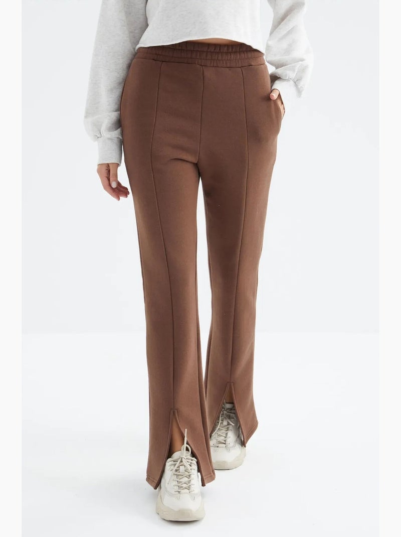 Pantalon de jogging femme coupe décontractée jambe droite tommy Marron - Kiabi