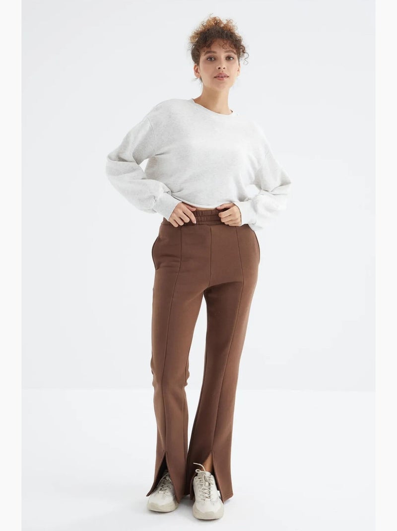 Pantalon de jogging femme coupe décontractée jambe droite tommy Marron - Kiabi