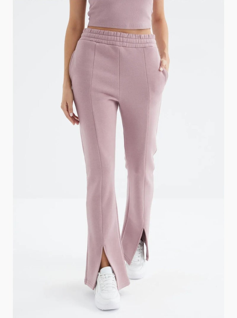 Pantalon de jogging femme coupe décontractée jambe droite tommy Mauve - Kiabi