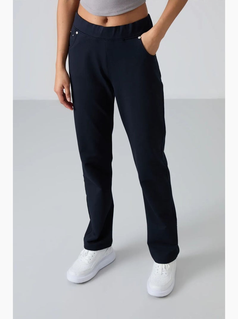 Pantalon de jogging femme coupe droite ample tommy Bleu marine - Kiabi
