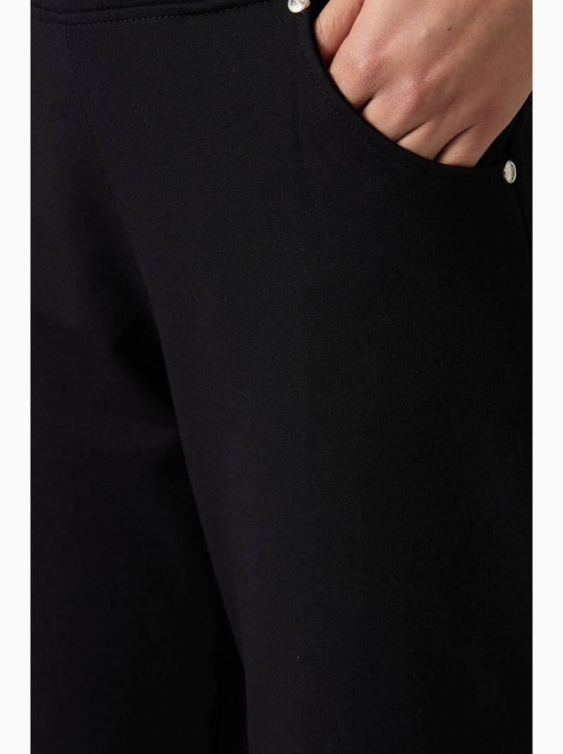 Pantalon de jogging femme coupe droite ample tommy Noir - Kiabi