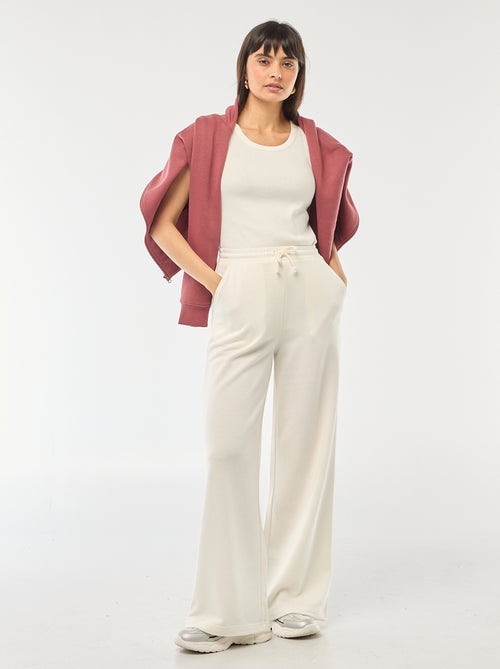 Pantalon de jogging femme en maille lourde à taille élastiquée - Kiabi