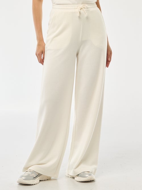 Pantalon de jogging femme en maille lourde à taille élastiquée - Kiabi