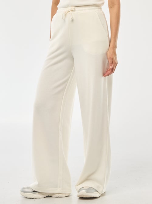 Pantalon de jogging femme en maille lourde à taille élastiquée - Kiabi
