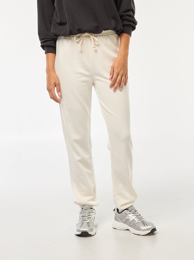 Pantalon de jogging femme en maille lourde à taille standard Blanc - Kiabi