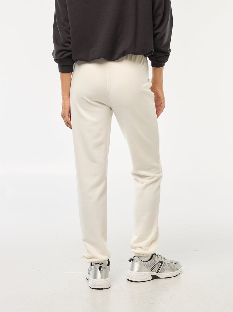 Pantalon de jogging femme en maille lourde à taille standard Blanc - Kiabi