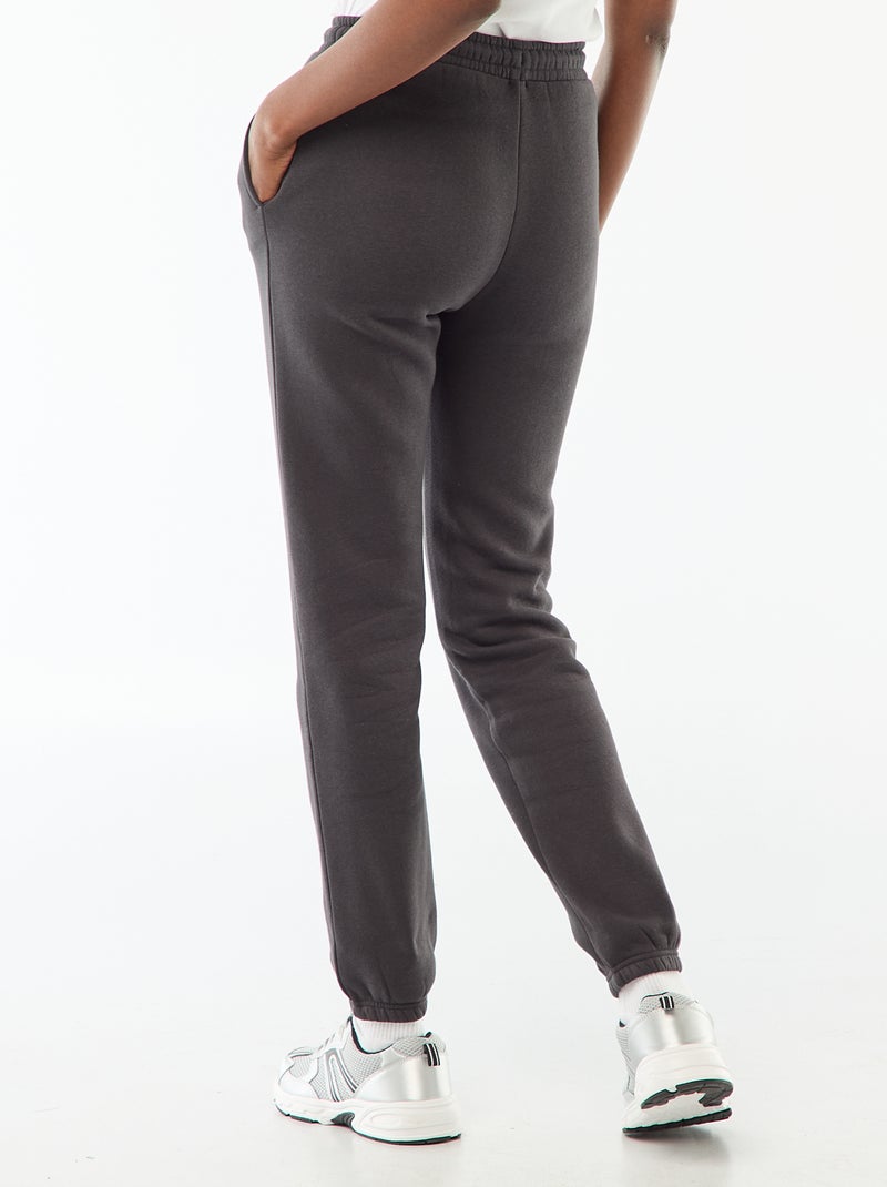Pantalon de jogging femme en maille lourde Noir - Kiabi