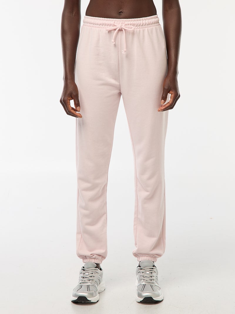 Pantalon de jogging femme en maille lourde Rose - Kiabi