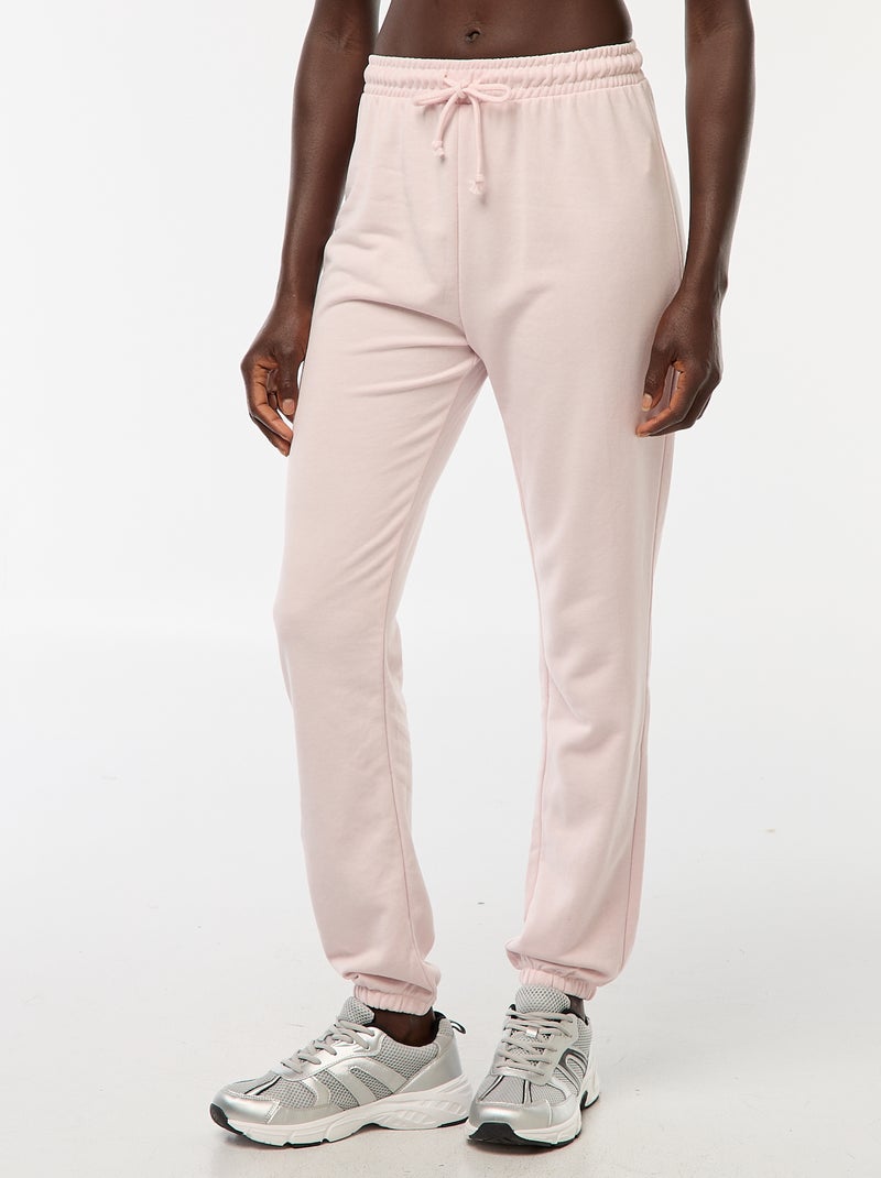 Pantalon de jogging femme en maille lourde Rose - Kiabi