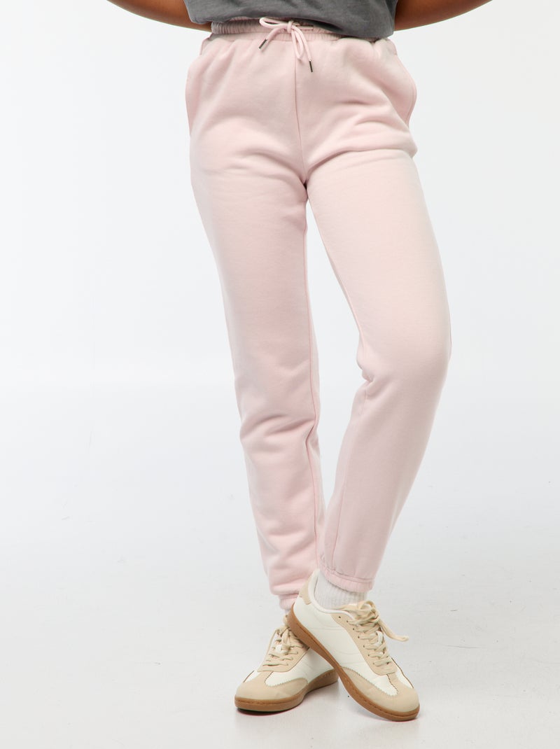 Pantalon de jogging femme en maille lourde Rose - Kiabi