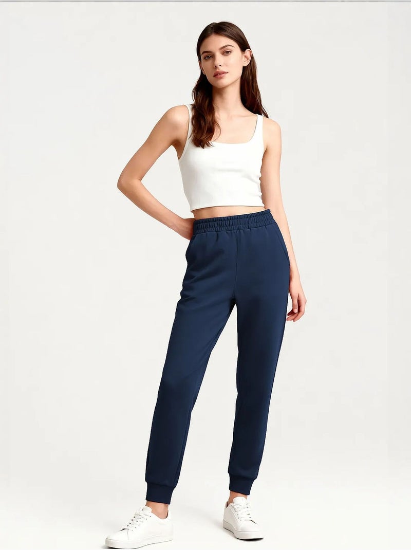 Pantalon de jogging femme en mélange de coton tommy Bleu marine - Kiabi