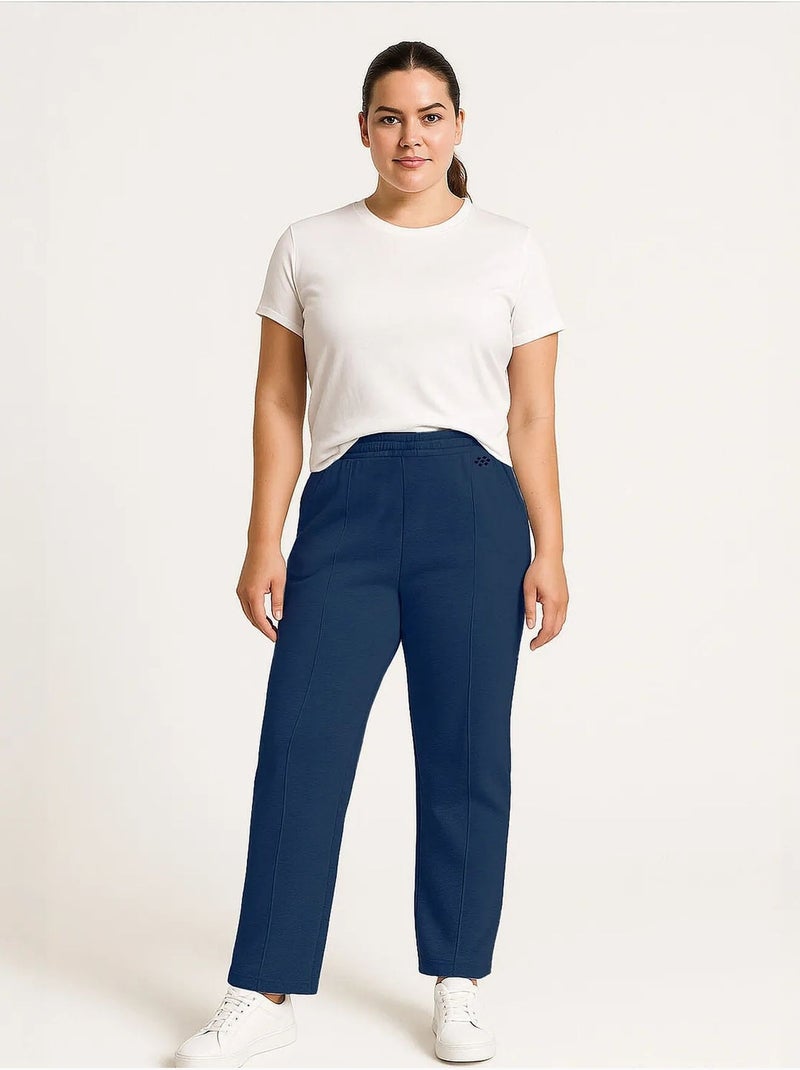 Pantalon de jogging femme en mélange de coton tommy Bleu marine - Kiabi