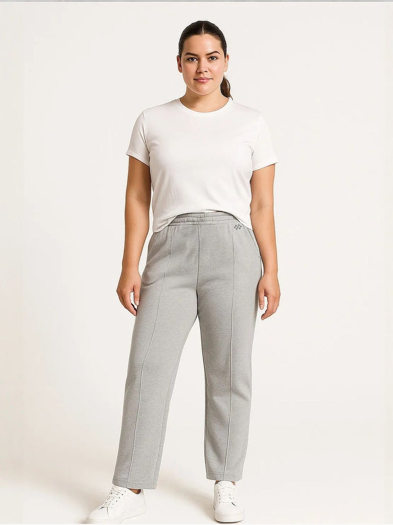 Pantalon de jogging femme en mélange de coton tommy Gris clair - Kiabi