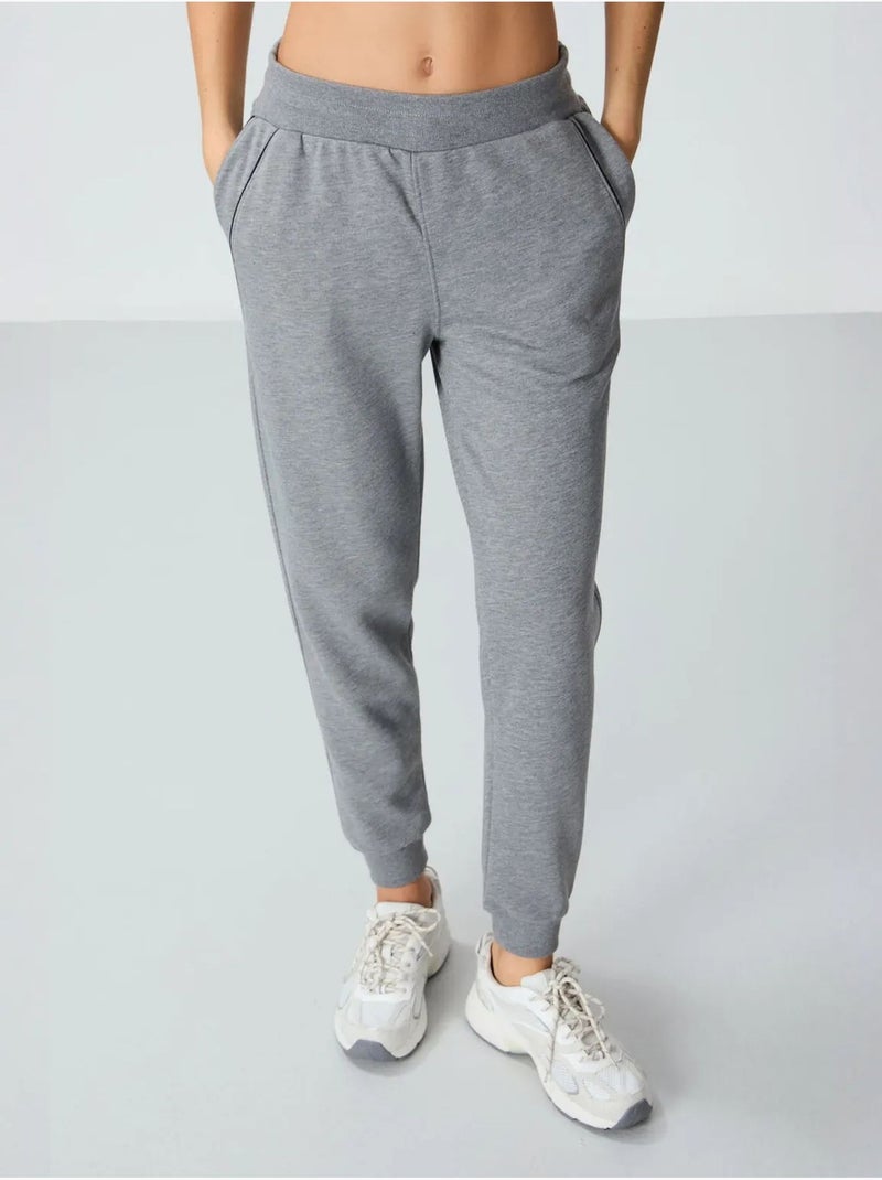 Pantalon de jogging femme en mélange de coton tommy Gris - Kiabi