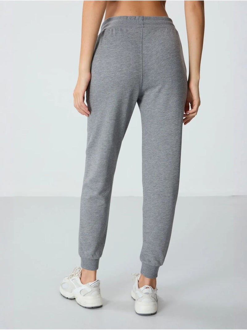 Pantalon de jogging femme en mélange de coton tommy Gris - Kiabi