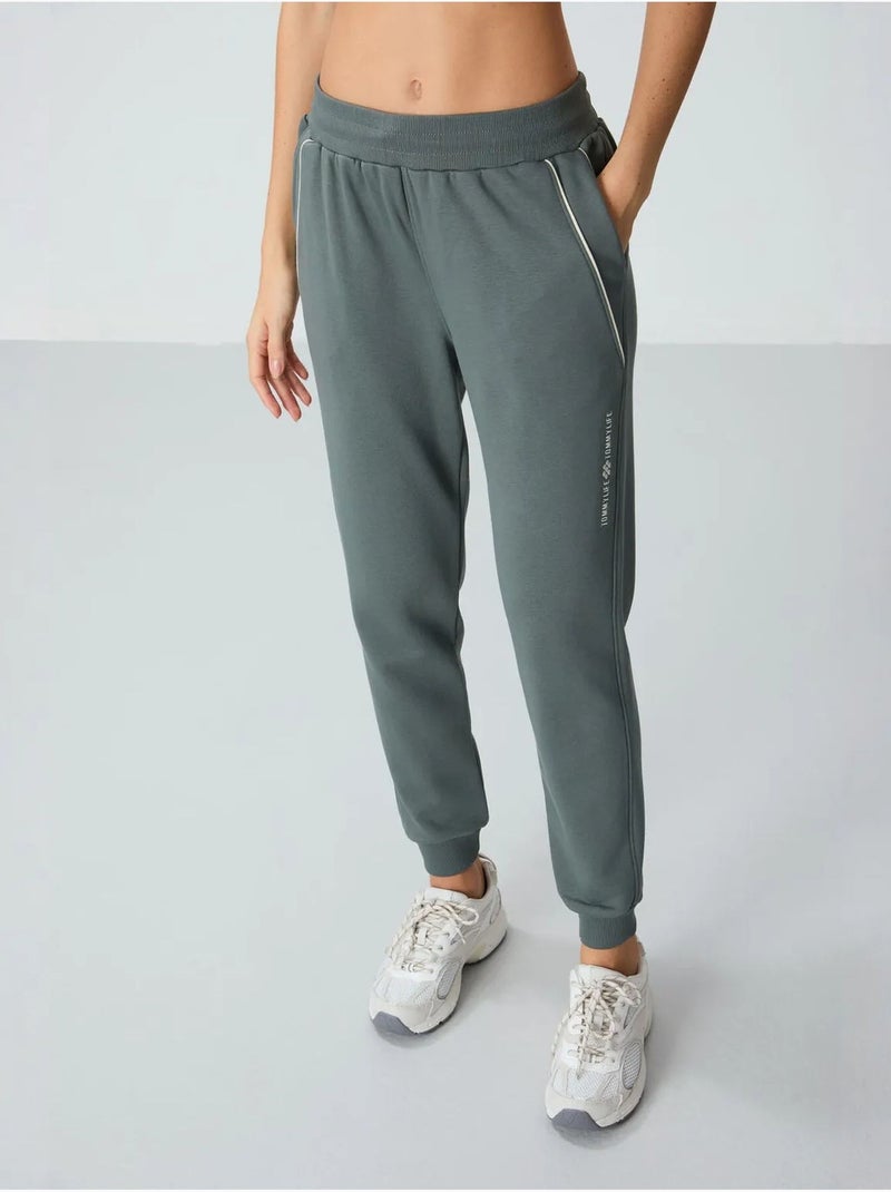 Pantalon de jogging femme en mélange de coton tommy Gris moyen - Kiabi