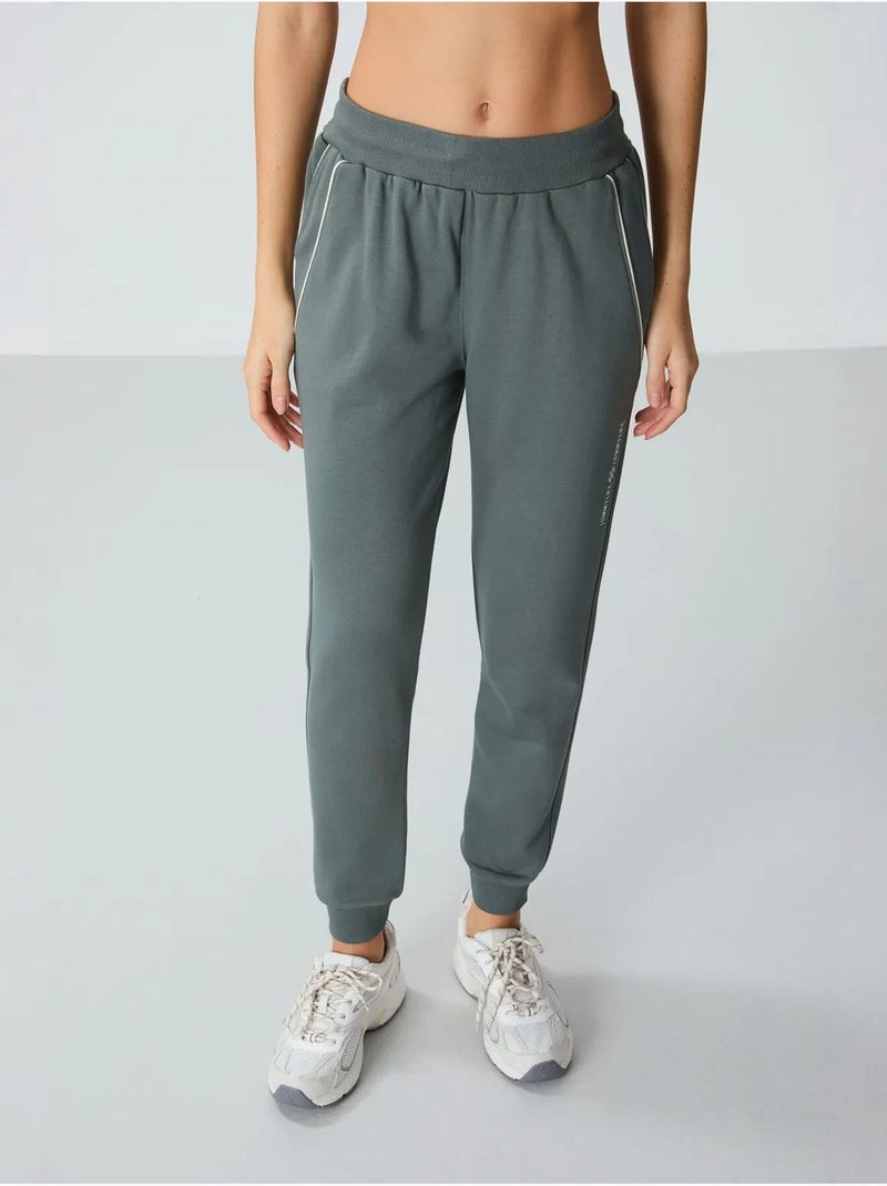 Pantalon de jogging femme en mélange de coton tommy Gris moyen - Kiabi