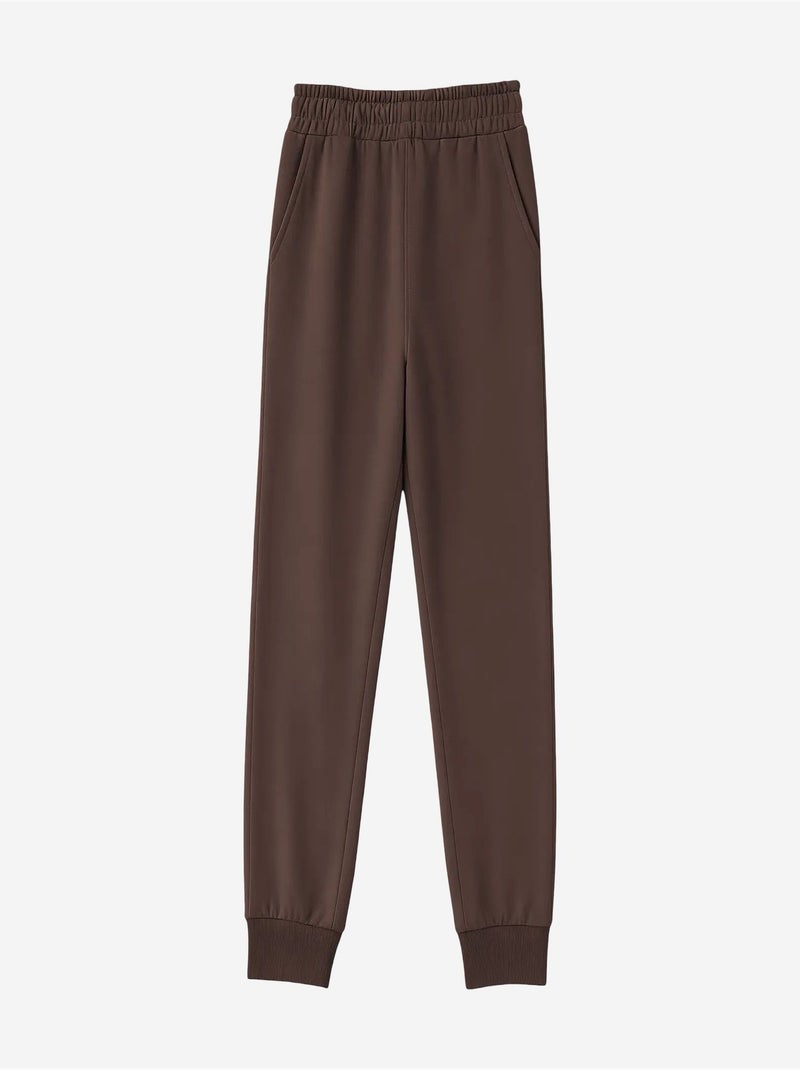 Pantalon de jogging femme en mélange de coton tommy Marron - Kiabi