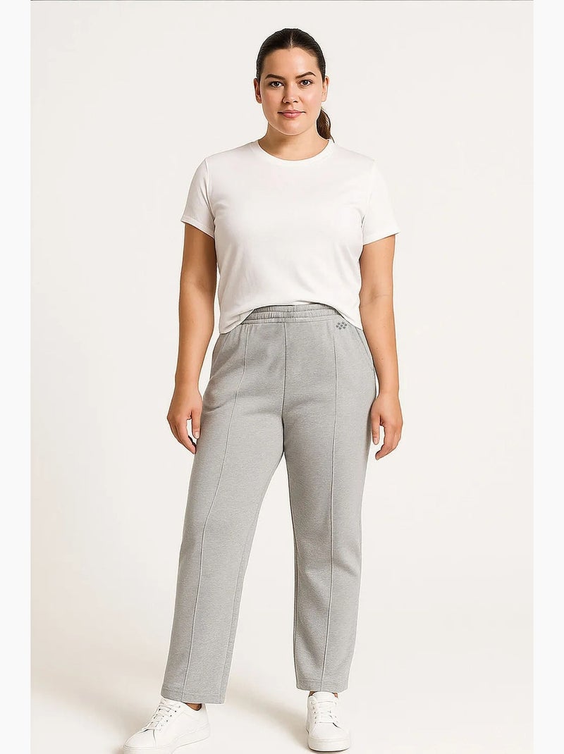 Pantalon de jogging femme en mélange de coton tommy Noir Gris - Kiabi
