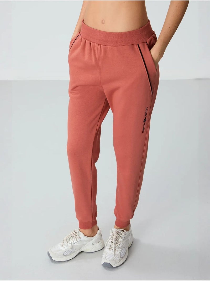 Pantalon de jogging femme en mélange de coton tommy Terracotta - Kiabi