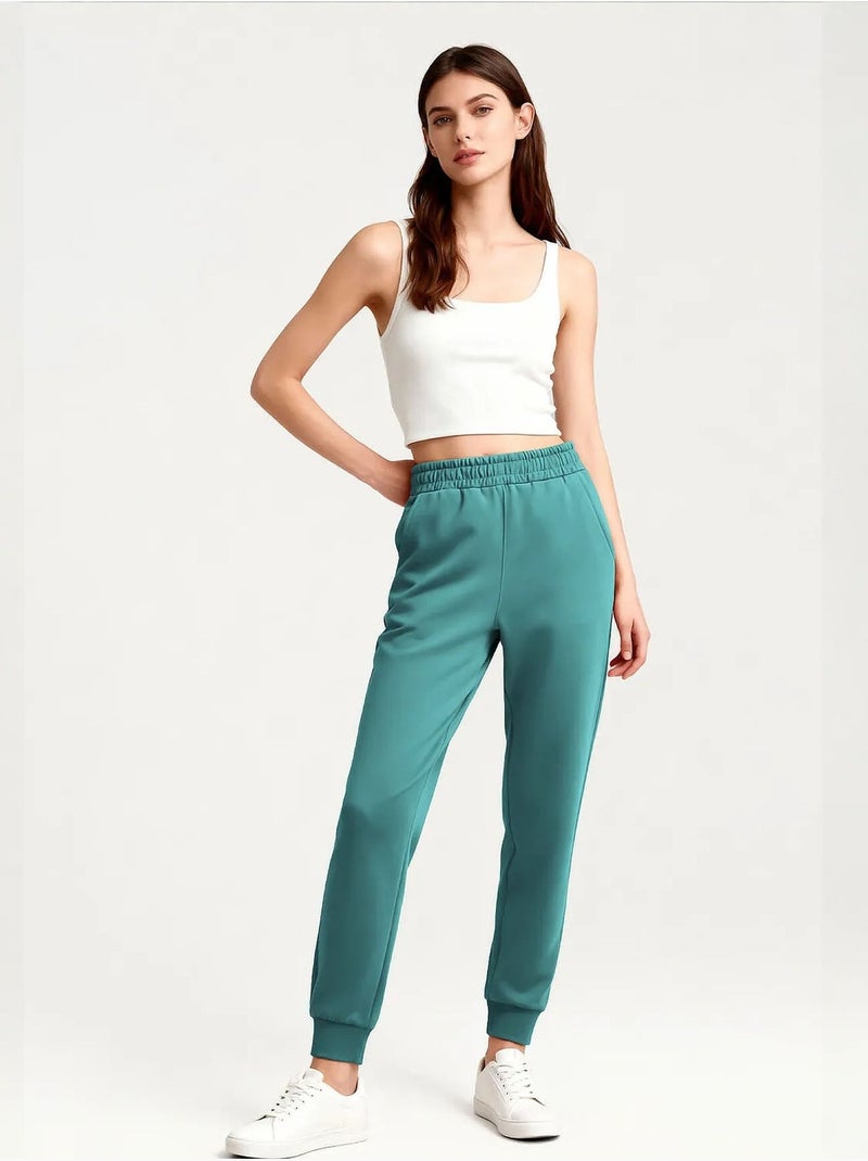 Pantalon de jogging femme en mélange de coton tommy Vert menthe - Kiabi