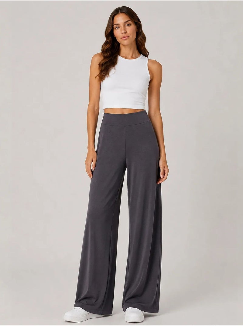 Pantalon de jogging femme en mélange de viscose tommy Gris Noir - Kiabi