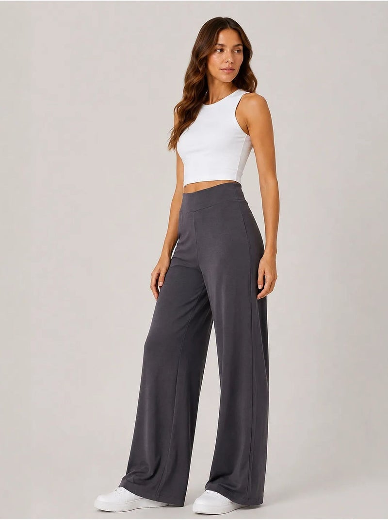 Pantalon de jogging femme en mélange de viscose tommy Gris Noir - Kiabi