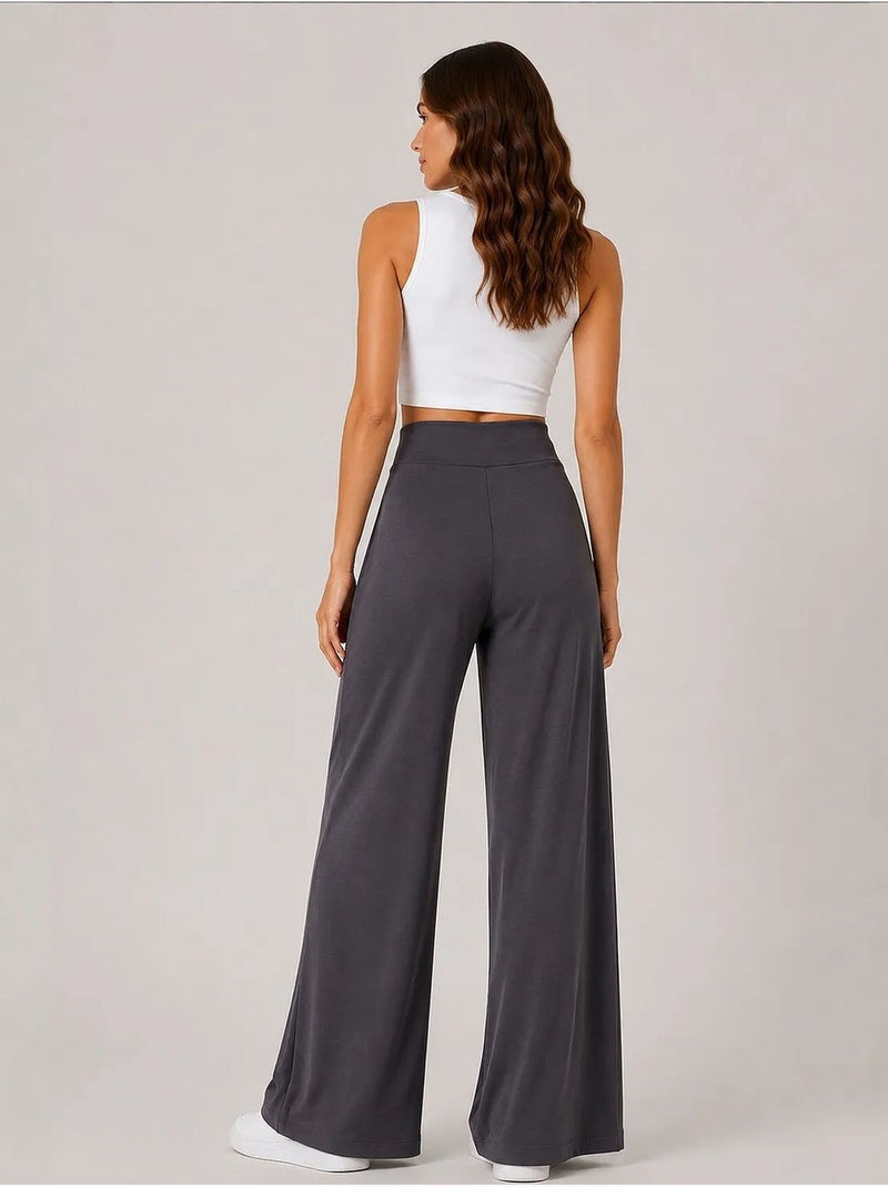 Pantalon de jogging femme en mélange de viscose tommy Gris Noir - Kiabi
