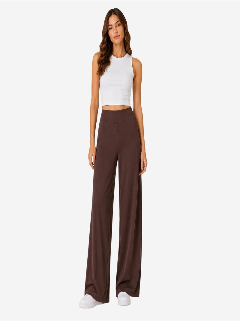 Pantalon de jogging femme en mélange de viscose tommy Marron chocolat - Kiabi