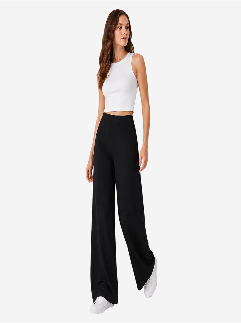 Pantalon de jogging femme en mélange de viscose tommy Noir - Kiabi