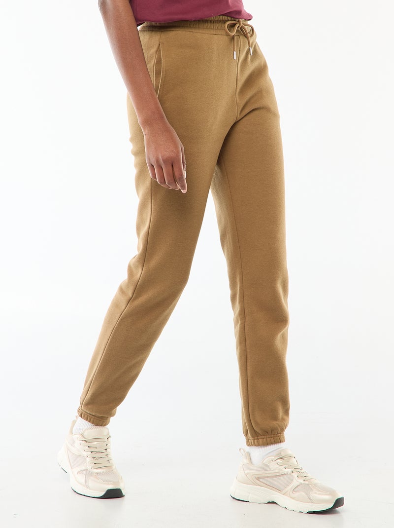 Pantalon de jogging femme en molleton épais Marron - Kiabi
