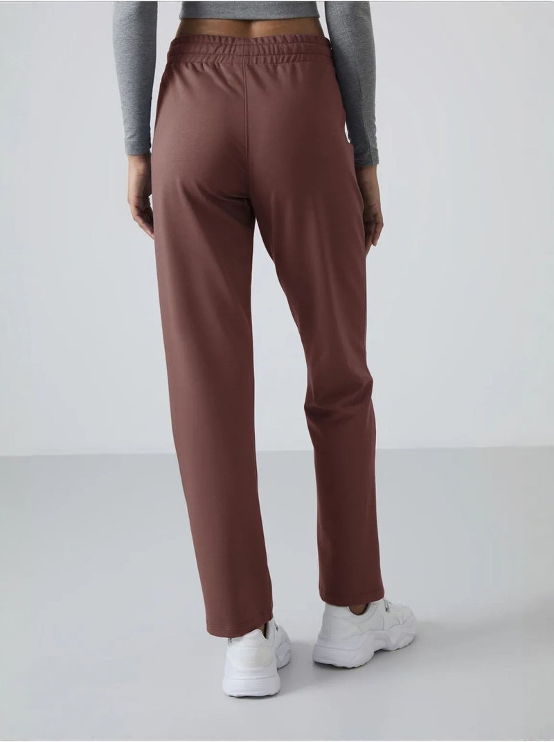 Pantalon de jogging femme en molleton, jambe droite tommy Rouge bordeaux - Kiabi
