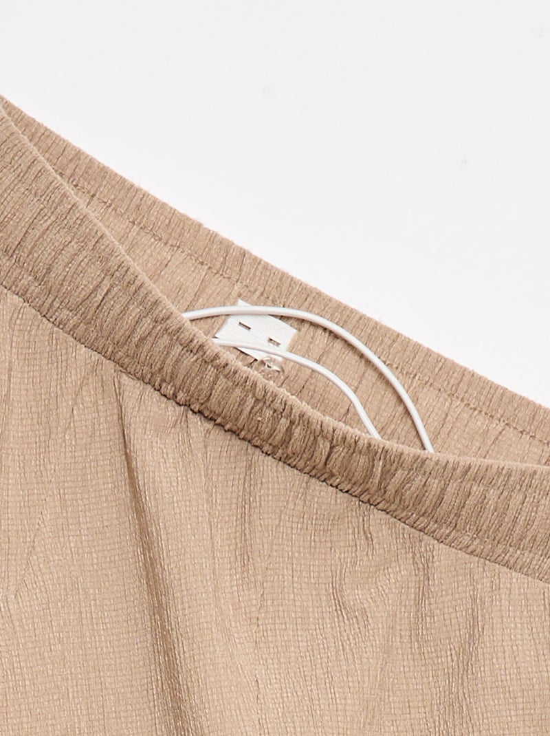 Pantalon de jogging femme maille légère taille élastiquée Beige - Kiabi