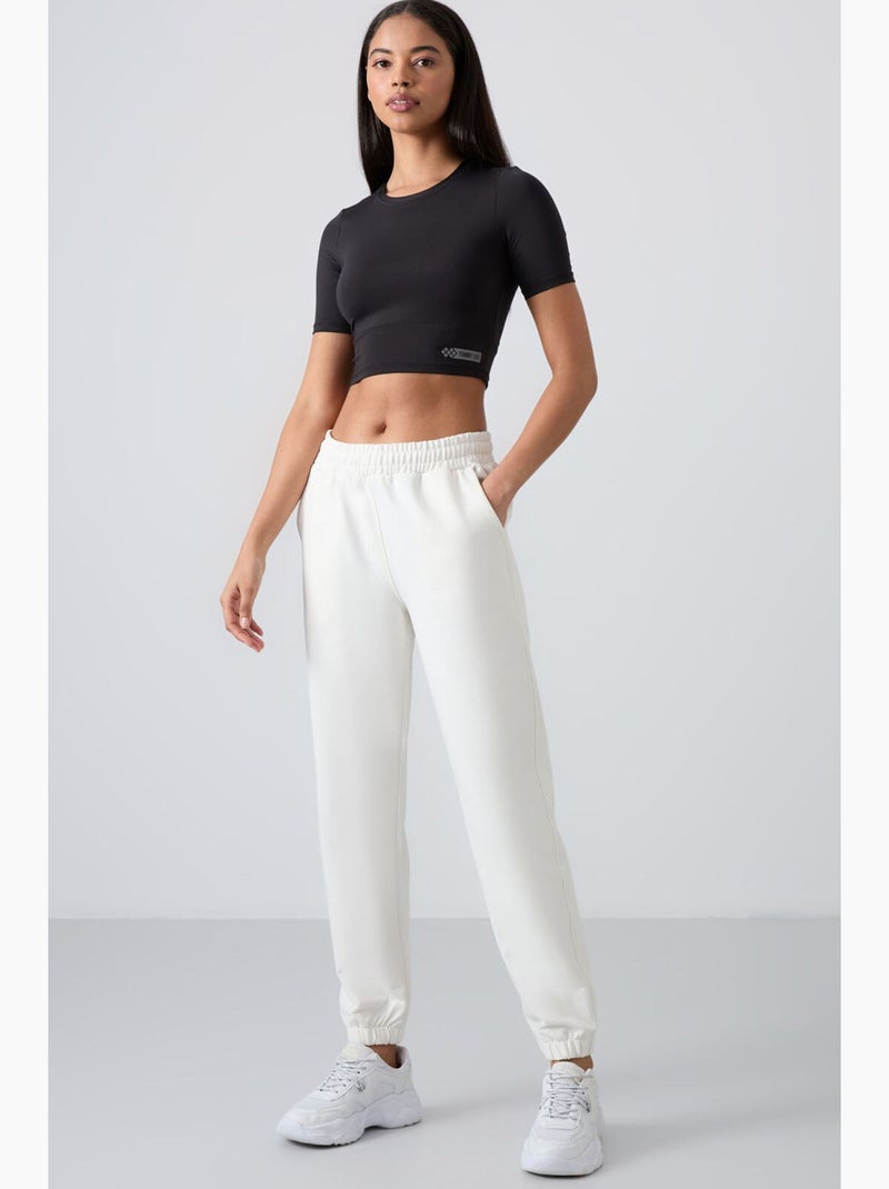 Pantalon de jogging femme taille haute coupe décontractée tommy Blanc - Kiabi