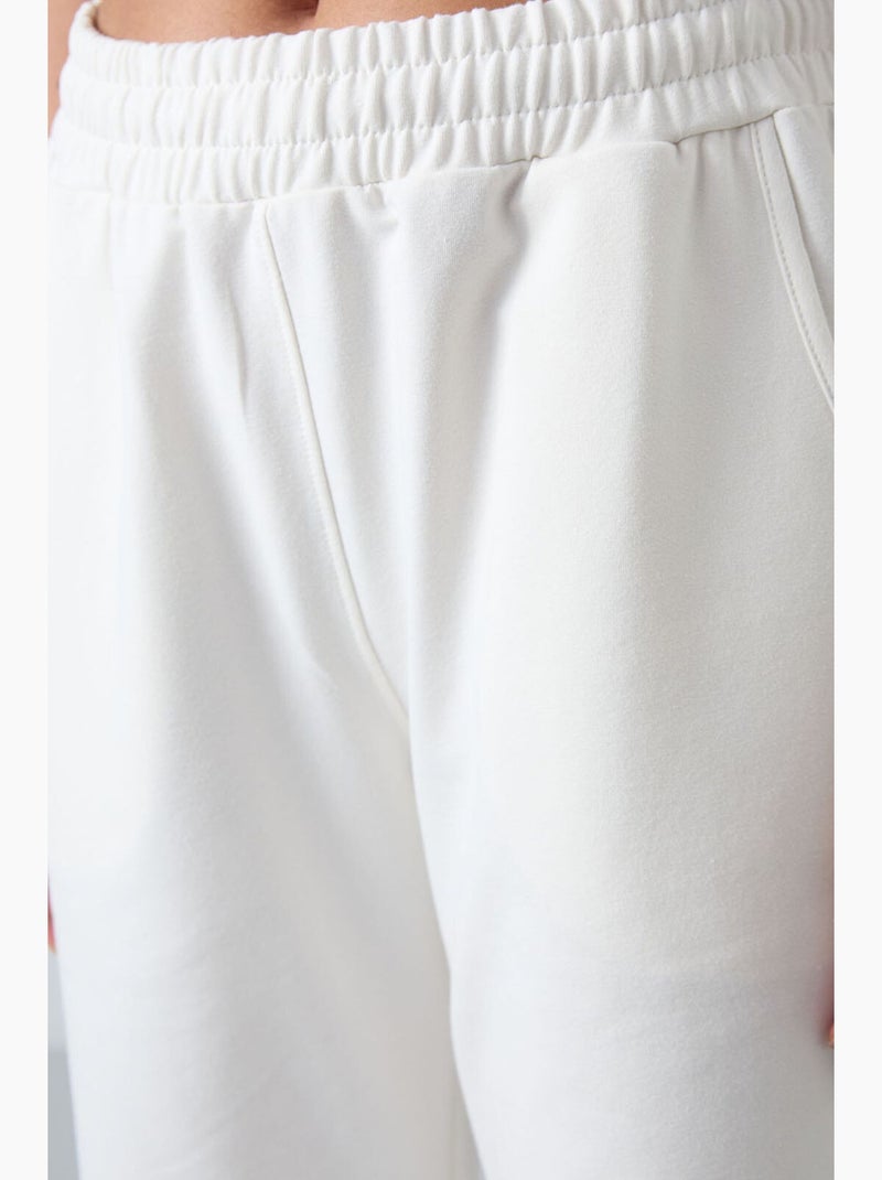 Pantalon de jogging femme taille haute coupe décontractée tommy Blanc - Kiabi