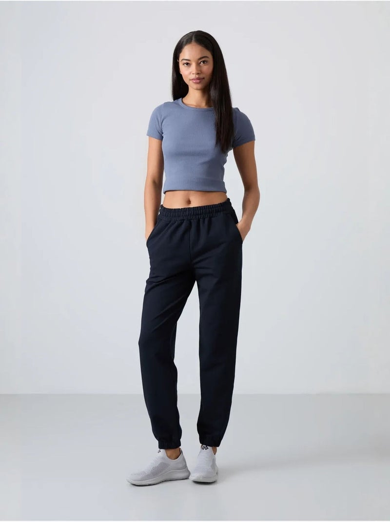 Pantalon de jogging femme taille haute coupe décontractée tommy Bleu lagon - Kiabi