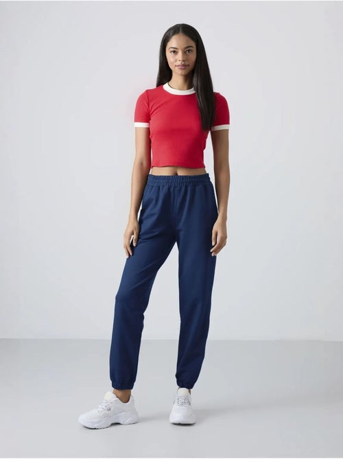 Pantalon de jogging femme taille haute coupe décontractée tommy - Kiabi