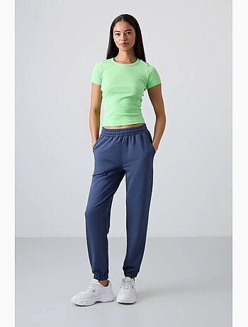 Pantalon de jogging femme taille haute coupe décontractée tommy
