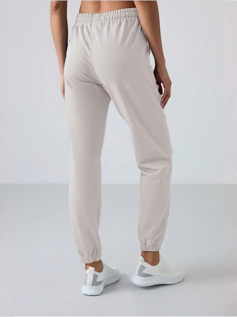 Pantalon de jogging femme taille haute coupe décontractée tommy Gris clair - Kiabi