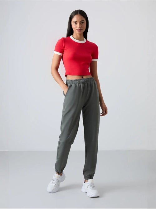 Pantalon de jogging femme taille haute coupe décontractée tommy - Kiabi Pantalon de jogging femme taille haute coupe décontractée tommy - Kiabi