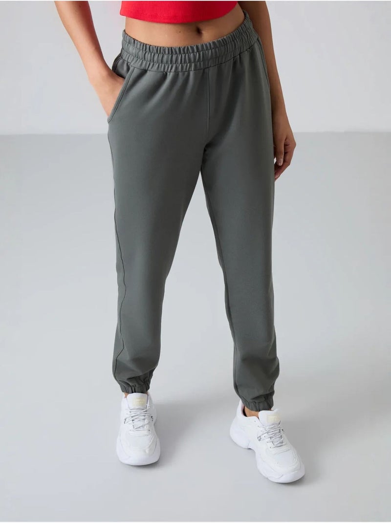 Pantalon de jogging femme taille haute coupe décontractée tommy Gris foncé - Kiabi
