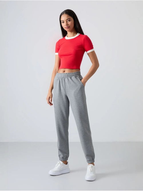 Pantalon de jogging femme taille haute coupe décontractée tommy - Kiabi Pantalon de jogging femme taille haute coupe décontractée tommy - Kiabi