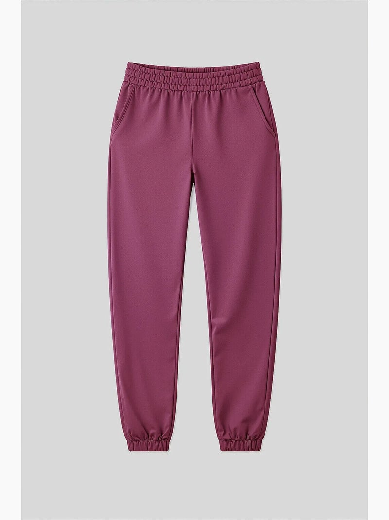 Pantalon de jogging femme taille haute coupe décontractée tommy Mauve - Kiabi