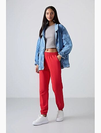 Pantalon de jogging femme taille haute coupe décontractée tommy