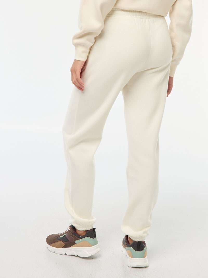 Pantalon de jogging femme uni en maille lourde Blanc cassé - Kiabi