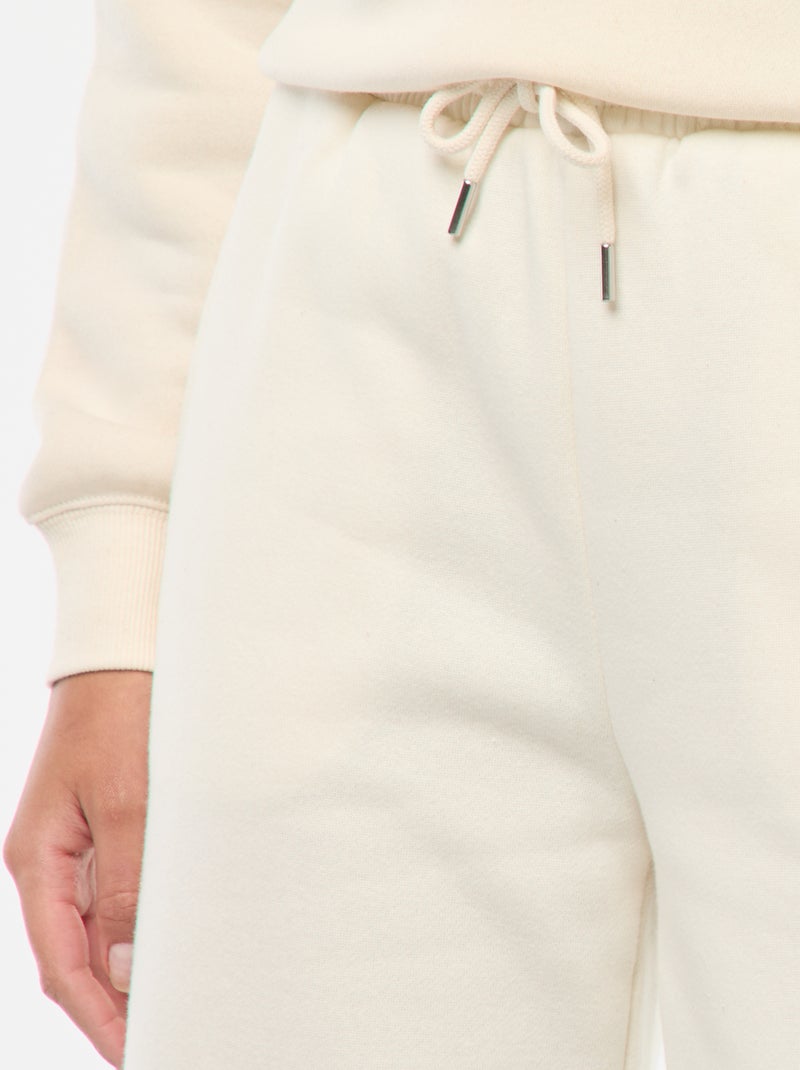 Pantalon de jogging femme uni en maille lourde Blanc cassé - Kiabi